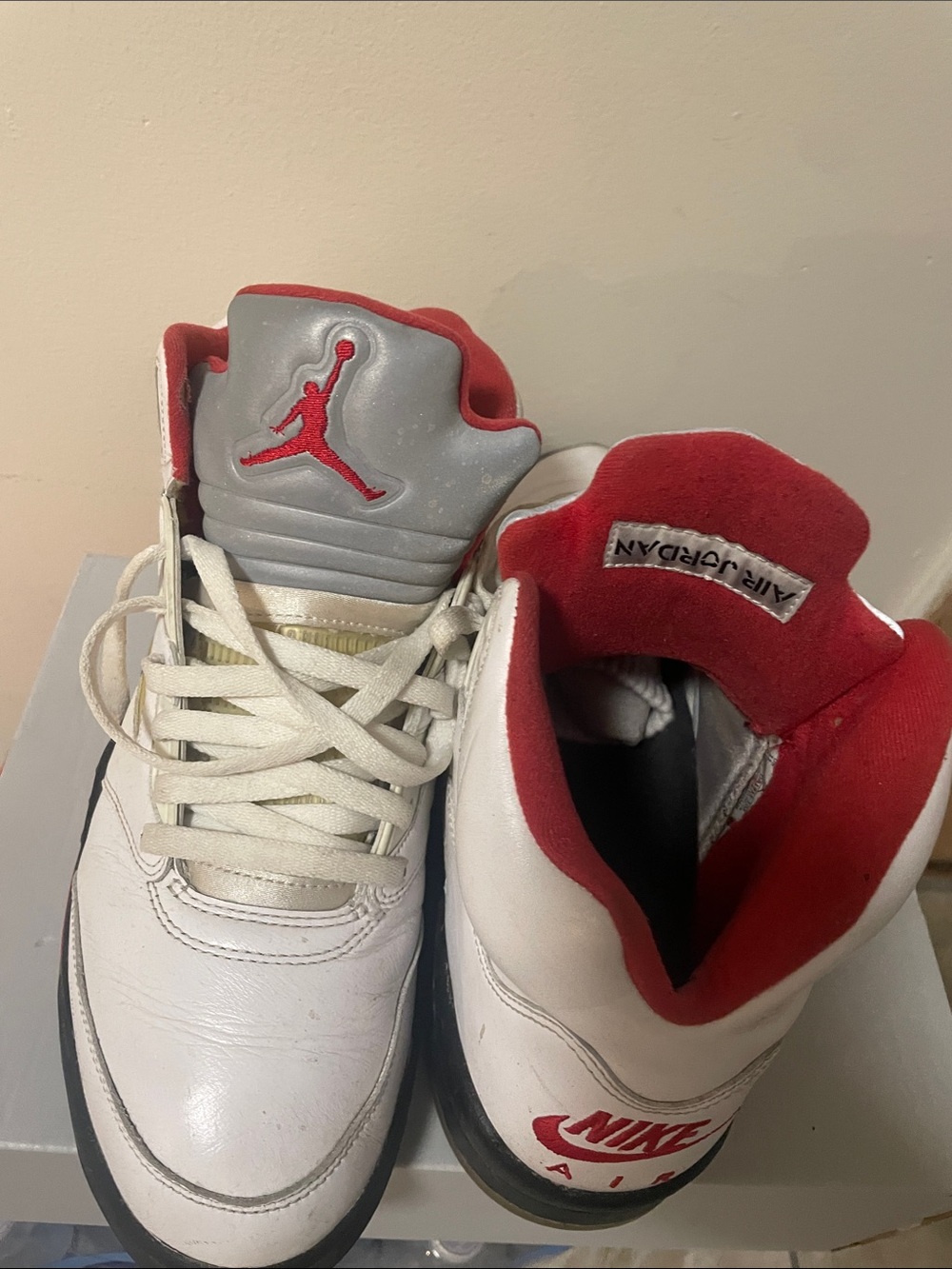 Nike Kids White and Red Air Jordan Sneakers